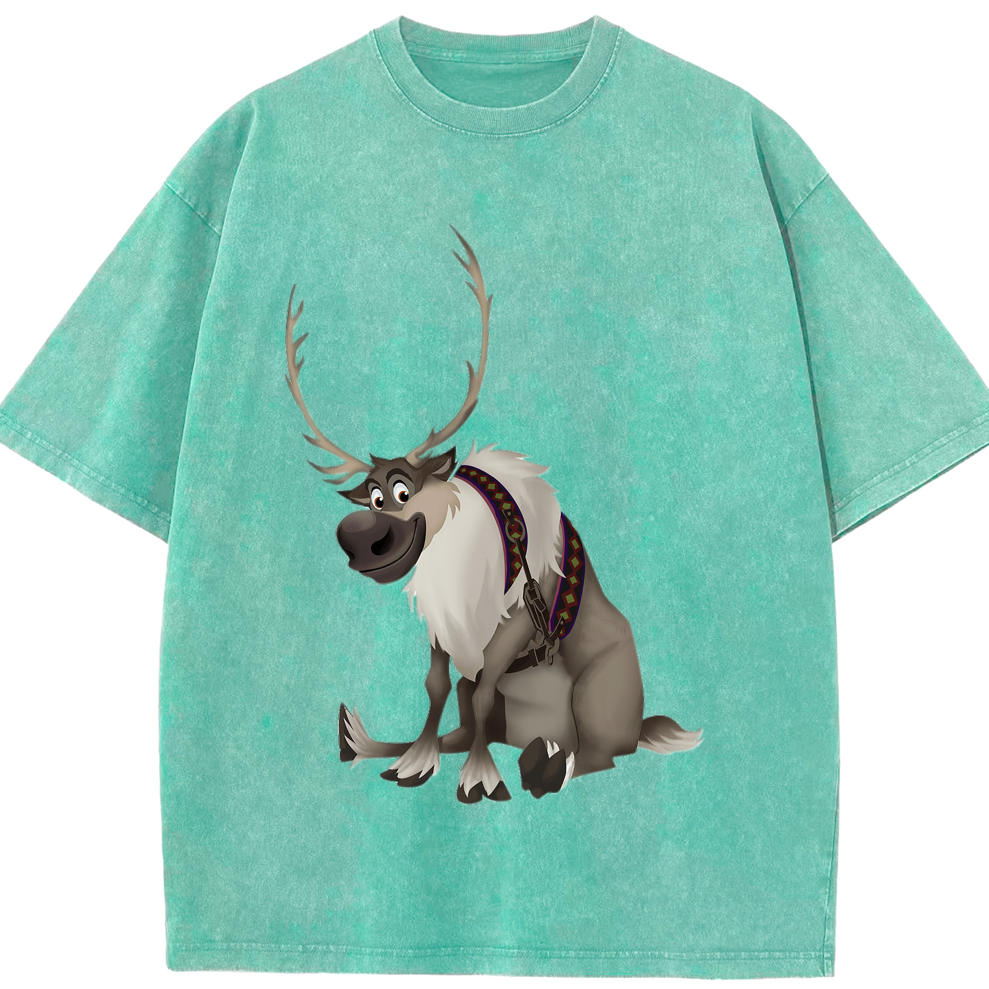 （画像用） アナと雪の女王 アンナ エルサ Frozen Anna Elsa 綿100% ヴィンテージ風 半袖Tシャツ（フロントプリント）